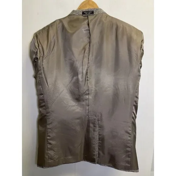Bert Pulitzer Sport Coat Mens 44S Gray Melange 100% Pure Silk Tweed‎ Blazer